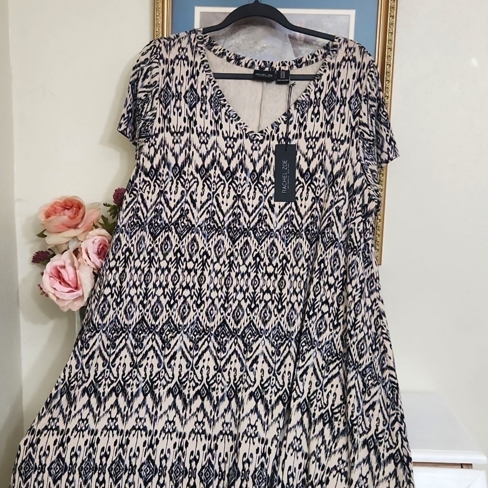 Rachel Zoe Shirt Dress Size 1X Casual Vacation Cruise Lagenlook - Picture 9 of 10
